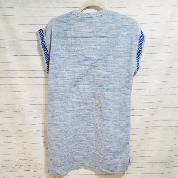 Luxe Apothetique 50% LINEN HEATHERED BLUE SHIFT DRESS, SZ SMALL - Picture 7 of 7